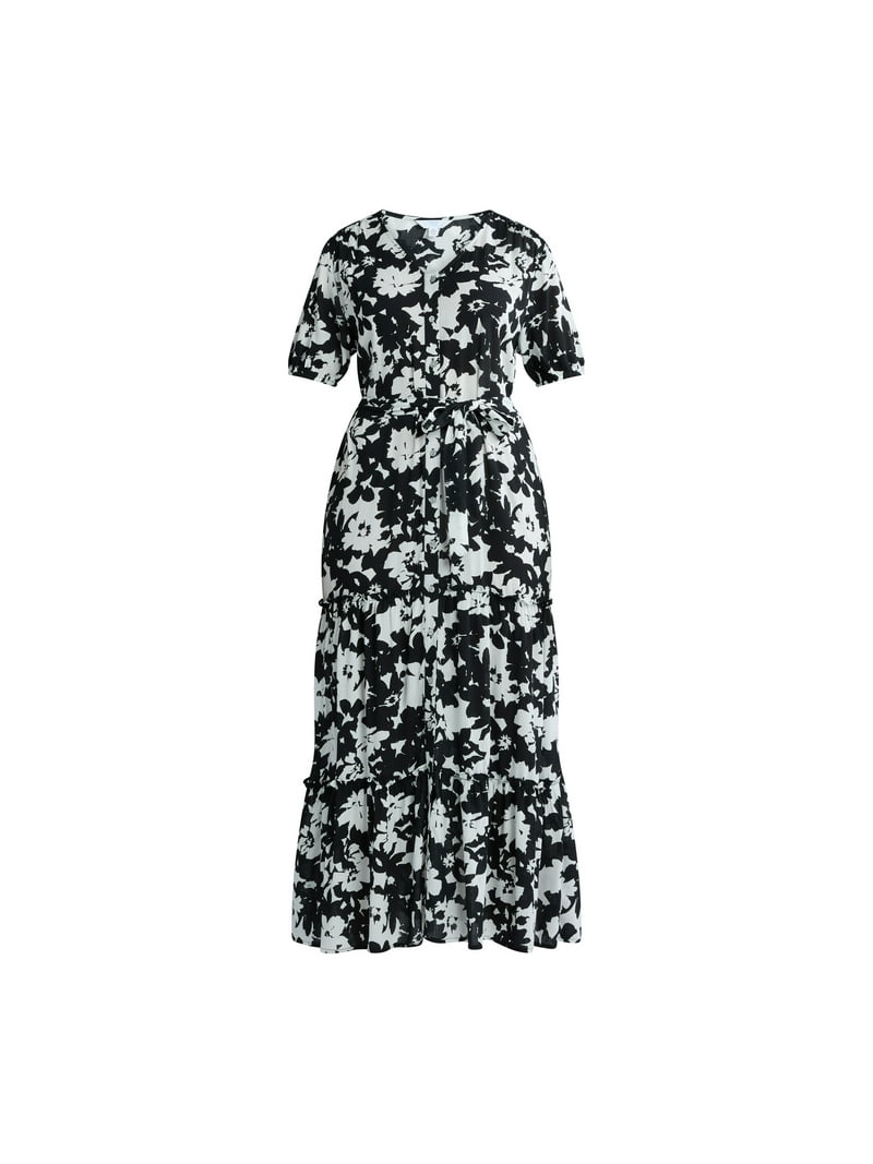 white bandage maxi dress WHITE 3D FLORAL CIRCLE NECK BANDAGE MAXI DRESS – Bella Galvan