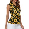 thumbnail image 4 of Whosucclay Sunflower Print Women's Sleeveless Golf Shirts Tennis Sport Tops for Ladies, Breathable Stretchy for Outdoor Running Athletic, 4 of 8