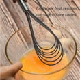 thumbnail image 5 of 10, 11, 12 inch Flat Whisk Silicone Heads Non Stick Wires Whisk Blending Whisking Beating Stirring Egg Beater Stainless Steel Set, 5 of 5