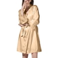 thumbnail image 1 of FAIWAD Womens Silk Robe Short Lace Trim Satin Bride Robe Comfy Lightweight Wedding Party Sleepwear with Belt, 1 of 4
