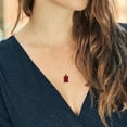 thumbnail image 3 of Gem Stone King 5.10 Ct Red Created Ruby Black Diamond 18K Yellow Gold Plated Silver Pendant, 3 of 4