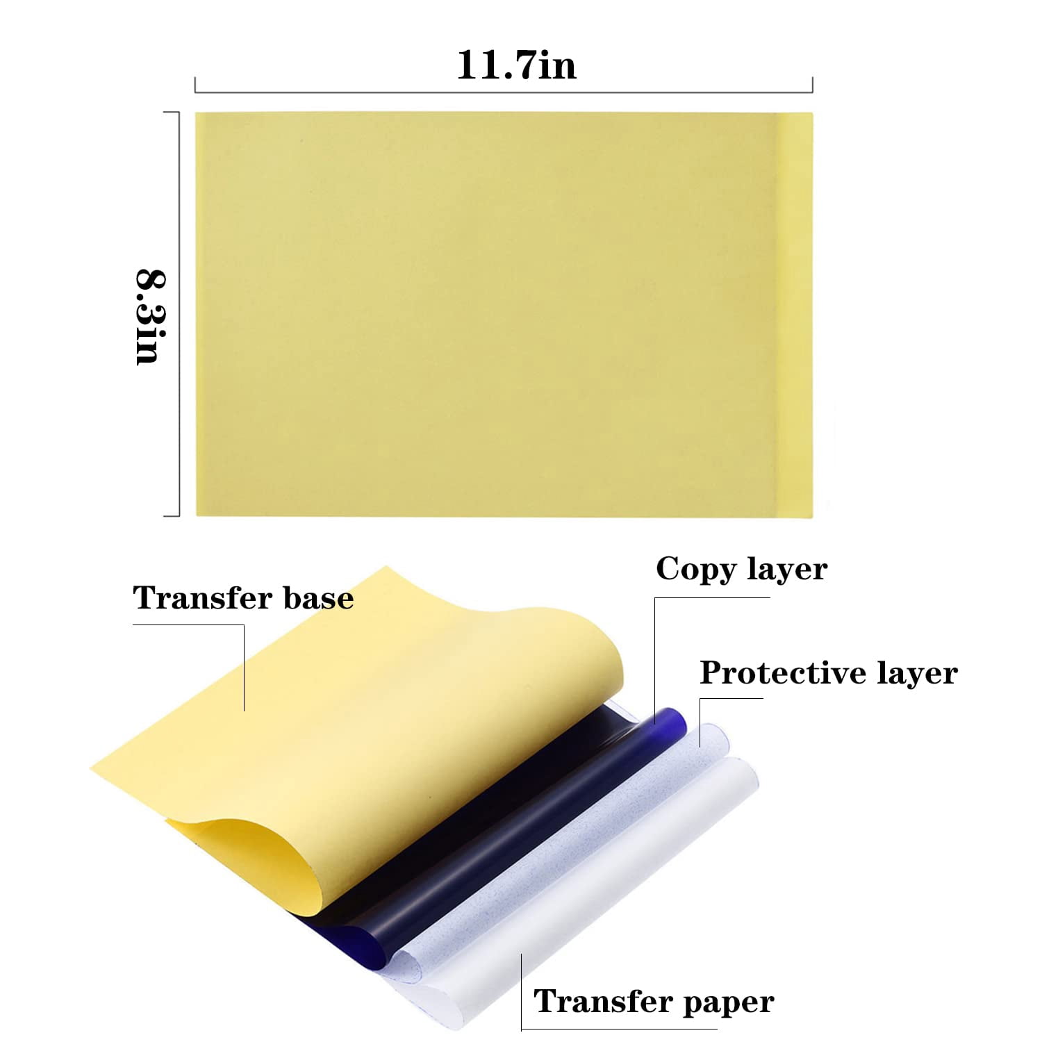 100 Sheets Tattoo Transfer Paper – 4-Layer Thermal Stencil Paper for Tattoo Artists & Beginners – A4 Size, Clean, Long-Lasting Transfer Easy Application