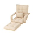 thumbnail image 4 of veasfak Chaise de Sol Réglable Canapé Paresseux Pliant Réglable pour Chambre Balcon Maison Beige, 4 of 9