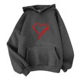 thumbnail image 4 of WZXFASHION Chandail à Capuchon pour Femmes à Couleur Unie à Manches Longues Imprimé Cœur Liquidation Col Roulé, 4 of 4