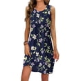 thumbnail image 2 of Robe d'Été pour Filles, Robe d'Été Imprimée Sans Manches à Col Rond Plissé, 2 of 6