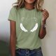 thumbnail image 2 of Gibobby Camisetas Mujer Manga Corta Camiseta manga corta con cuello redondo y estampado plumas para mujer(Verde,M), 2 of 4