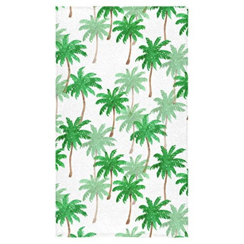 ZKGK Palm Tree Hand Towel Bath Bathroom Shower Towels 16"x28"(One side