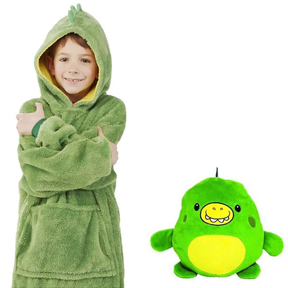 Kids Boys Girls Pet Teddy Bear Nightwear Hoodie Plush Blanket Warm Bath Robe Lounge Wear Green Walmart