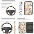 thumbnail image 3 of Jeiento Dog Paw Print Car Seat Cover Full Set 17 Pcs Car Floor Mats Steering Wheel Cover Seatbelt Cover Armrest Cover Cup Coasters Key Chain Lipstick Holder Automotive Interior Accessories Set, 3 of 7
