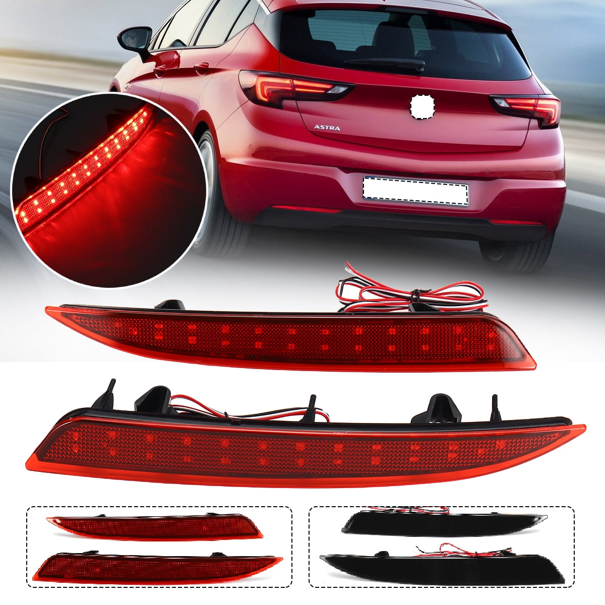 A Pair Rear Bumper Reflector LED Brake Tail Light For OPEL Vauxhall