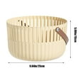 thumbnail image 3 of CxhicLuv Plastic Picnic Basket 8.2×8.2×4.9 Inch – Mesh Storage with Leather Handles, Ideal for Fruits, Vegetables, Outdoor Picnics, Perfect for Food Lovers, Beige, 3 of 8