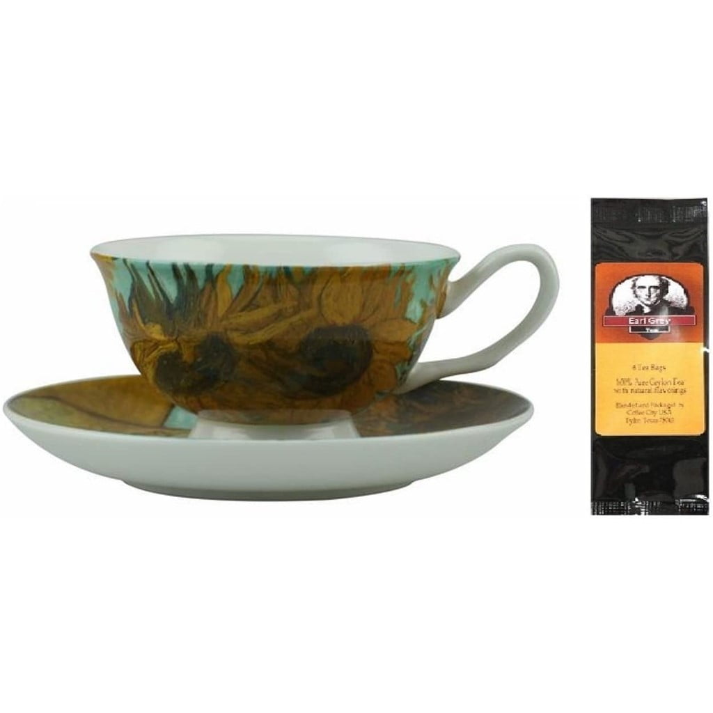 Van Gogh Sunflowers Tea Cup and Saucer in Gift Box and 6 ...