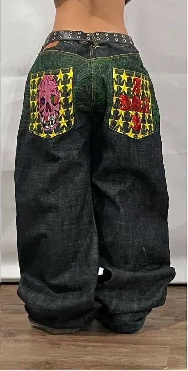 Streetwear JNCO Jeans Y2K Hip Hop Letter Embroidered Classic