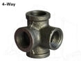 thumbnail image 3 of 2 pcs 1/2 3/4 1 inch Black self colour malleable iron pipe fittings Black cast Iron threaded pipe 3/4/5/6 way side outlet elbow, 3 of 5