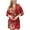Burgundy, variant on Women's Summer Kimono Robe Short Pjs Satin Bride Soft Floral Printed V Neck Silky Bathrobe Navy Medium