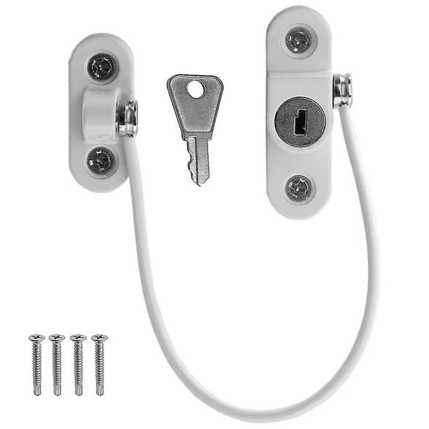 Bloqueo de cable limitador para ventanas de PVC, bloqueo de ventilación, seguridad para niños y bebés, cable de seguridad adicional con tornillos