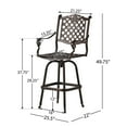 thumbnail image 3 of Avon Cast Aluminum Copper Outdoor Bar Stool (Set of 2), 3 of 5