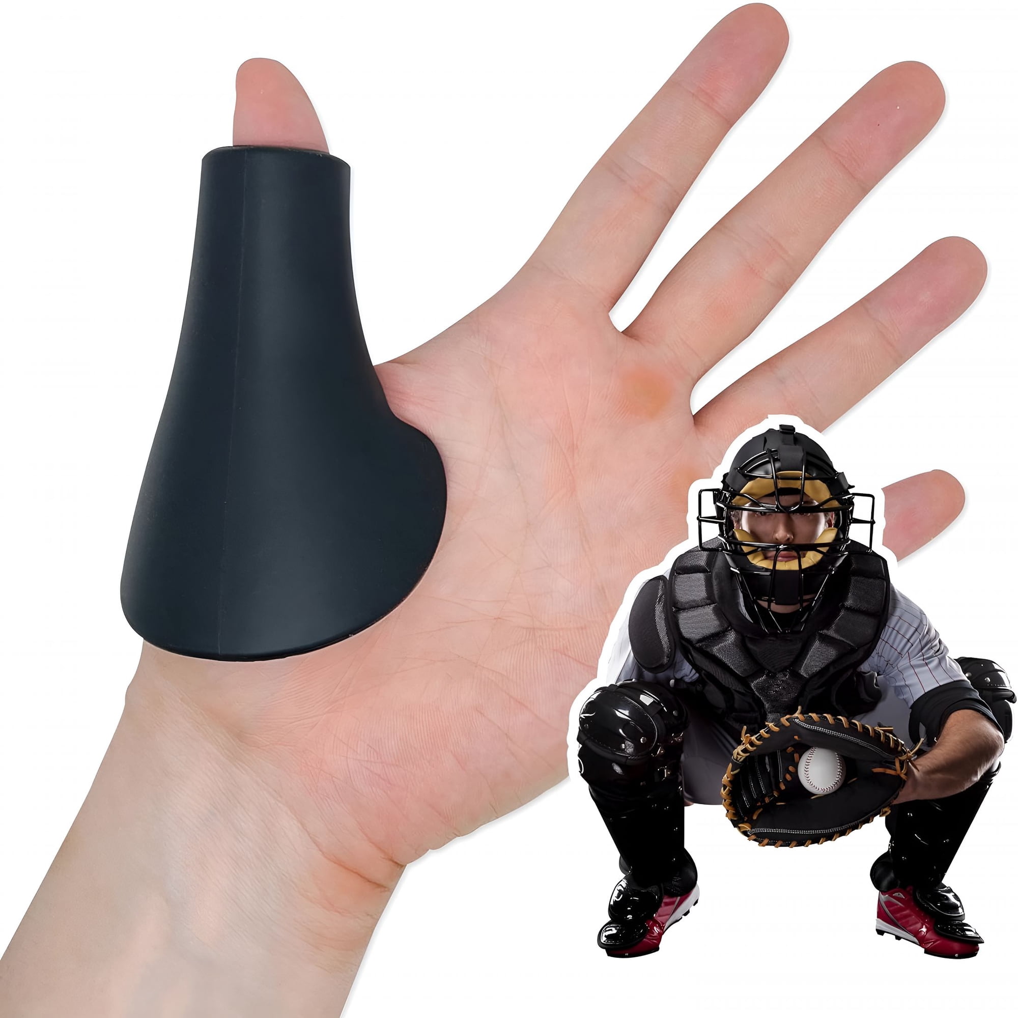 BESTSKY Catcher'S Thumb Guard for Baseball & Softball in 2 Sizes (Adult/Youth) - Protective Shield Catching Aid Glove Padding Accessory Gear Protector for Palm Hand & Sting Prevention