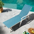 thumbnail image 2 of Pellebant Outdoor Chaise Lounge Chair Aluminum Adjustable Patio Recliner Blue, 2 of 9