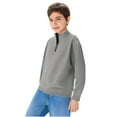 thumbnail image 5 of IVEYRTF Boys Half Zip Sweatshirt Long Sleeve Lapel Collar Pullover Top for Kids Youth Big Boys Winter Clothes Casual Soft Lightweight Loose Round Neckline Pocket Design(Gray#1,13 Years), 5 of 9