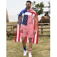 thumbnail image 4 of 250th Anniversary American Flag Overalls Men,4th of July Cape,USA Sunglasses,Patriotic Socks,4 Pcs for Independence Labor Day(Red White and Blue,2XL), 4 of 9