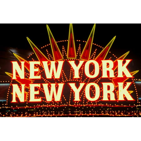 New York New York neon sign in Las Vegas, Nevada Print Wall