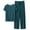 Dark Green, variant on Women Homewear Solid Color Loose Pajamas Short Sleeve T Shirt Drawstring Wide Leg Pants Sleepwear 2 Piece Set