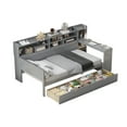 thumbnail image 3 of MODERNLUXE Twin Size Daybed with 2 Drawers, Wooden L-Shaped Platform Bed with Storage Shelves and Study Desk,Gray, 3 of 7