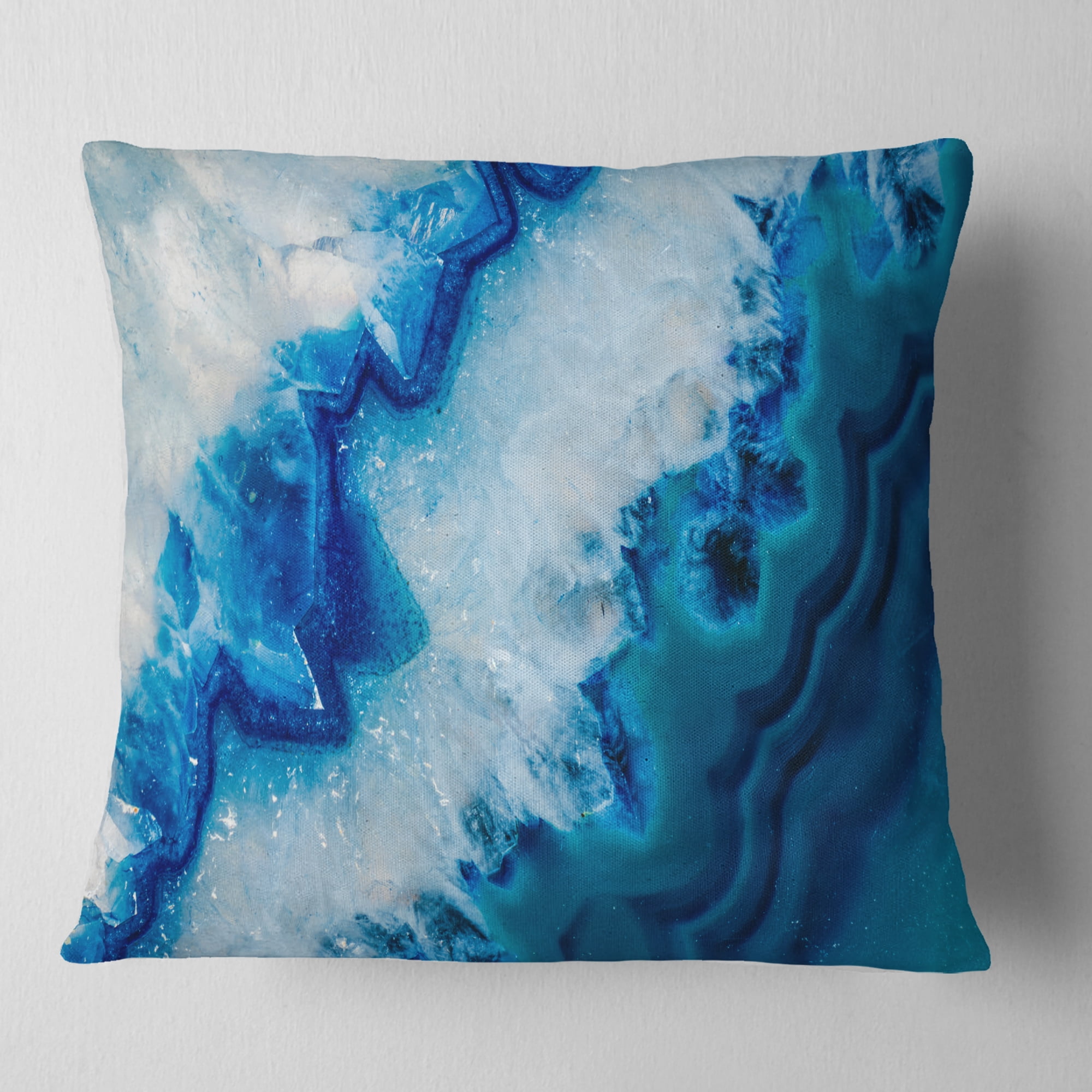 Designart Geode Slice Macro - Abstract Throw Pillow - 18x18