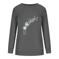 thumbnail image 4 of Womens Dandelion Printed Sweatshirt Long Sleeve Crewneck Pullover Tops Casual Loose Fit Tunic All-Match Clothing, 4 of 5