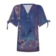 thumbnail image 4 of Fiudx Tops para Mujer Blusa de Manga Corta de Verano con Cuello En V para Mujer, Sexy, Informal, con Estampado Regular, 4 of 5