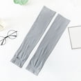 thumbnail image 2 of JIAHONG Women Summer Outdoor Solid Color Sun Block Soft Long Arm Sleeves Fingerless Gloves, Grey, 2 of 3