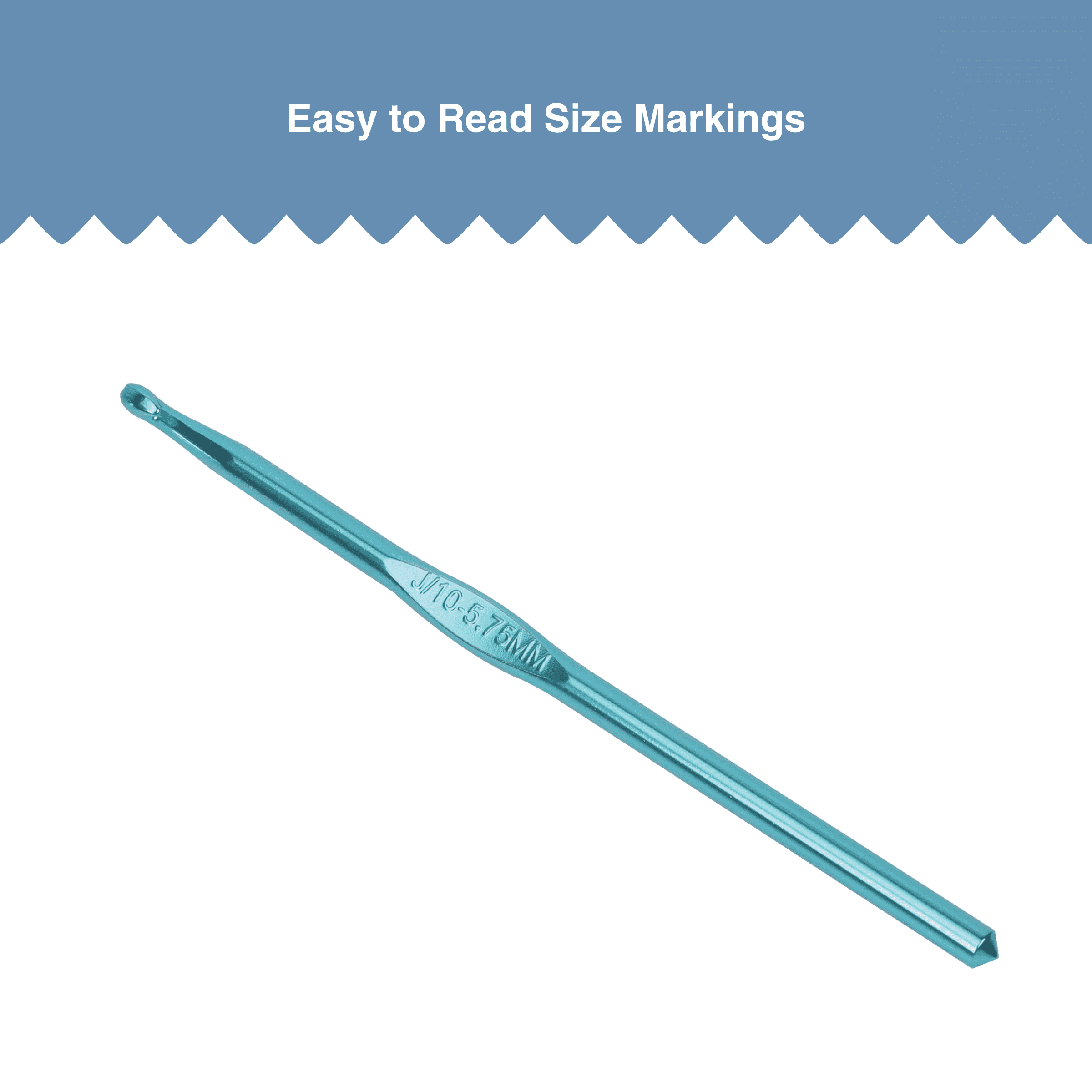 Hello Hobby Aluminum Crochet Hook, Size J, 5.75 mm