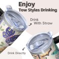 thumbnail image 4 of Butterfly 20oz Stainless Steel Tumbler with Handle and Straw – Insulated Travel Cup with Sliding Lid, 360° Full Wrap Printed Mug for Home, Outdoor & Sports Use, Spring, 4 of 6