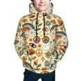 thumbnail image 5 of Kll Unisex Kids Boys Girls Hooded Pocket Pullover Hoodies-Mushrooms And Rainbows Peace, 5 of 9