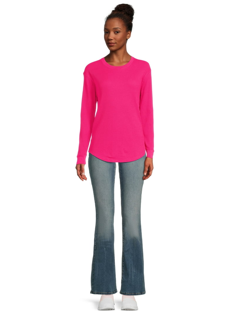 Time and Tru Women's Thermal Top with Long-Sleeves, 2-Pack, Sizes