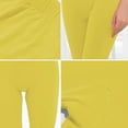 thumbnail image 3 of SELONE Black Workout Leggings Women Plus Size Mid Rise Stretch Polyester Lounge Trousers Ankle Length Slim Athletic Pants Yellow M, 3 of 3