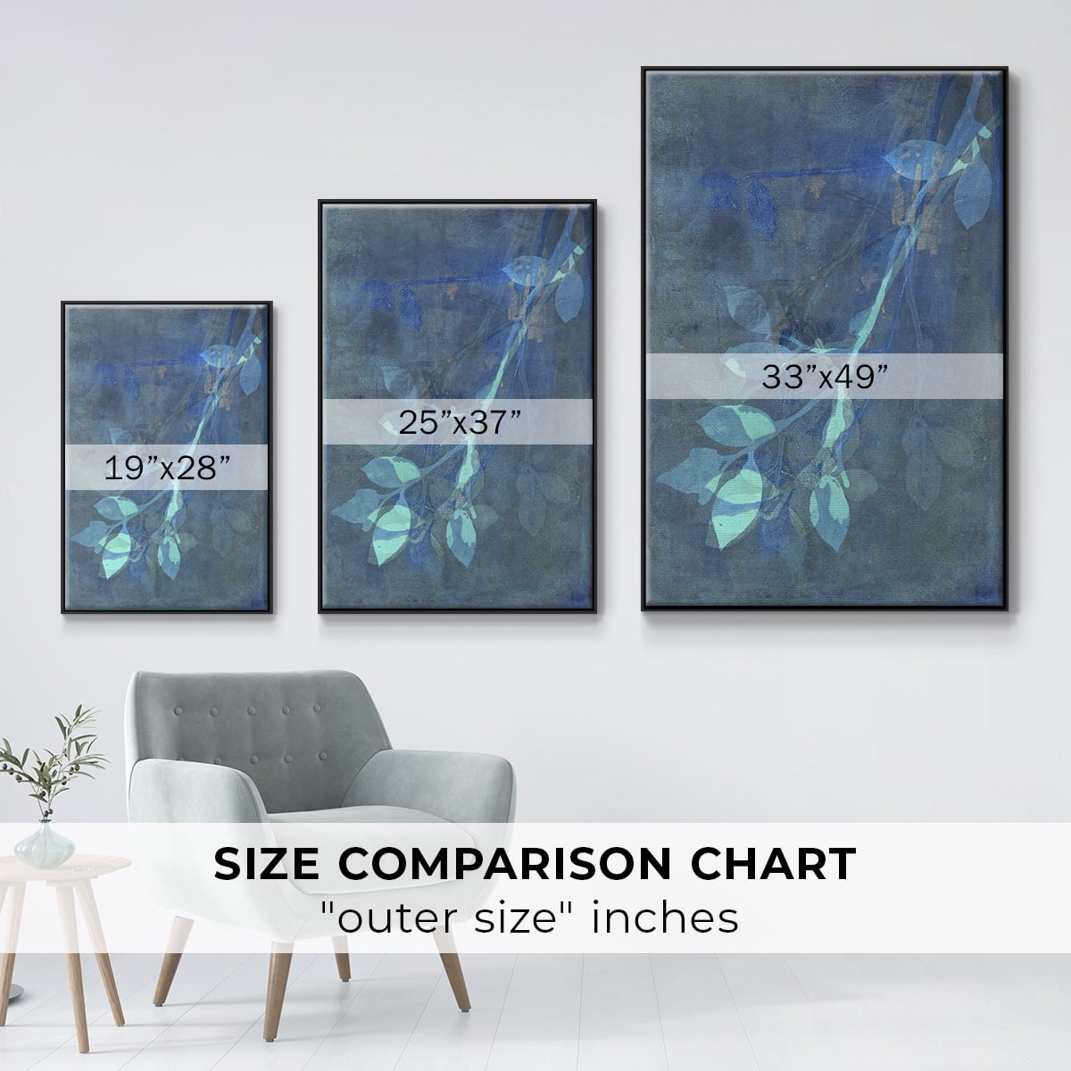 Branching Out VIII Framed Premium Gallery Wrapped Canvas - Ready to Hang - 17 x 25 - Black Floating Frame