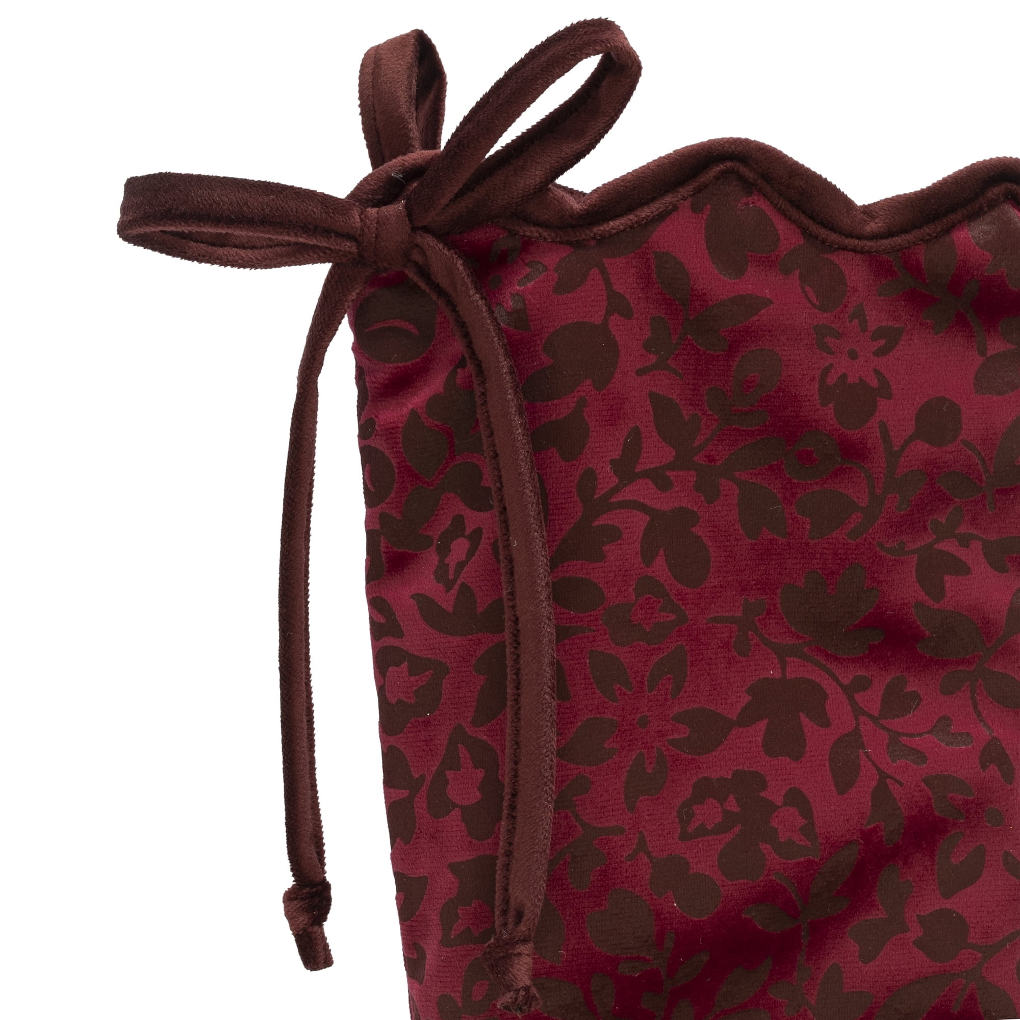 Velvet Floral Christmas Stocking, Burgundy, 20", by Holiday Time