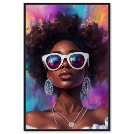 Bold Colorful Curls Canvas Glam Portraits by Art Remedy, Black Frame, 10 x 15
