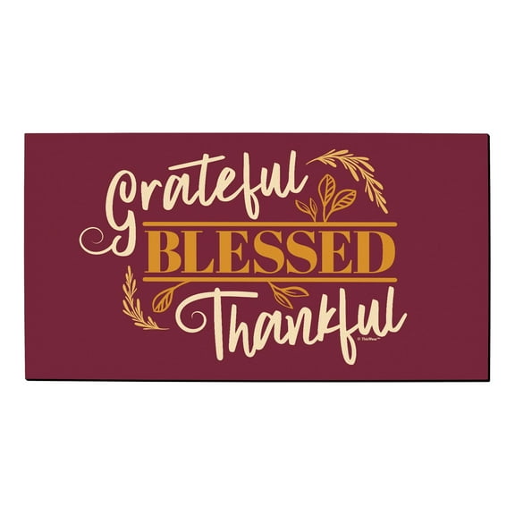 ThisWear Fall Decorations for Home Grateful Blessed Thankful Fall Theme Word Art Doormat Fall