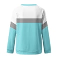 thumbnail image 5 of ATOYSOY Women's Fashion Color Block Pullover Outwear Oversized Tops Crew Neck Sweatshirts Casual Shirts Drop Shoulder Long Sleeve Tees Fall Winter Blue XXXL, 5 of 5