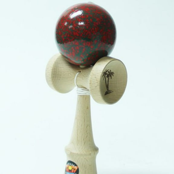 Bahama Kendama Fire Scroll Kendama - Red with Green