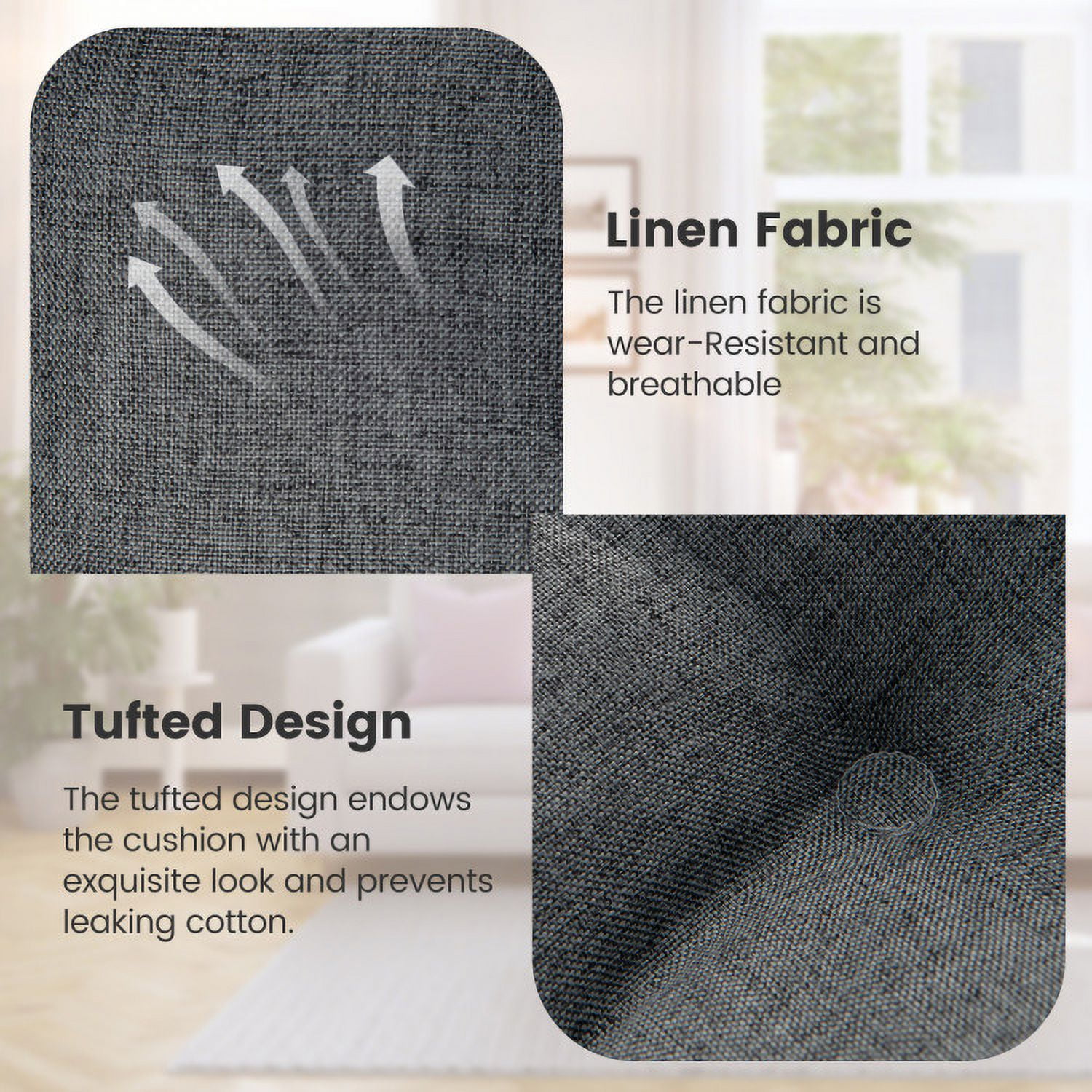 Aimee Lii 4 Pack 17.5 x 17 Inch U-Shaped Chair Pads with Polyester Cover, Outdoor Patio Furniture, Gray Aimee Lii 4 Pack 17.5 x 17 Inch U-Shaped Chair Pads with Polyester Cover, Outdoor Patio Furniture, Gray