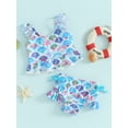 thumbnail image 3 of Bslissey Toddler Girls Swimsuit 2Pcs Bikini Outfits Fish Scales Print Sleeveless Vest + Ruffle Shorts Set Infant Cute Swimwear 6M-4T Kids Summer Bathing Suits Beach Wear, 3 of 9