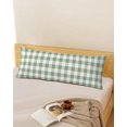 thumbnail image 2 of Sage Green Check Long Body Pillow Cover 20x60 Inch, Modern Rustic Green Buffalo Plaid Decorative Pillowcase with Zipper, Microfiber Pillow Protector, Soft Breathable Long Pillowcases for Women, 2 of 9