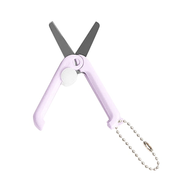 Mini Folding Scissors, Telescopic Small Foldable Scissors with Key Chain, Portable Pocket Travel Scissors for Crafting, Scrapbooking