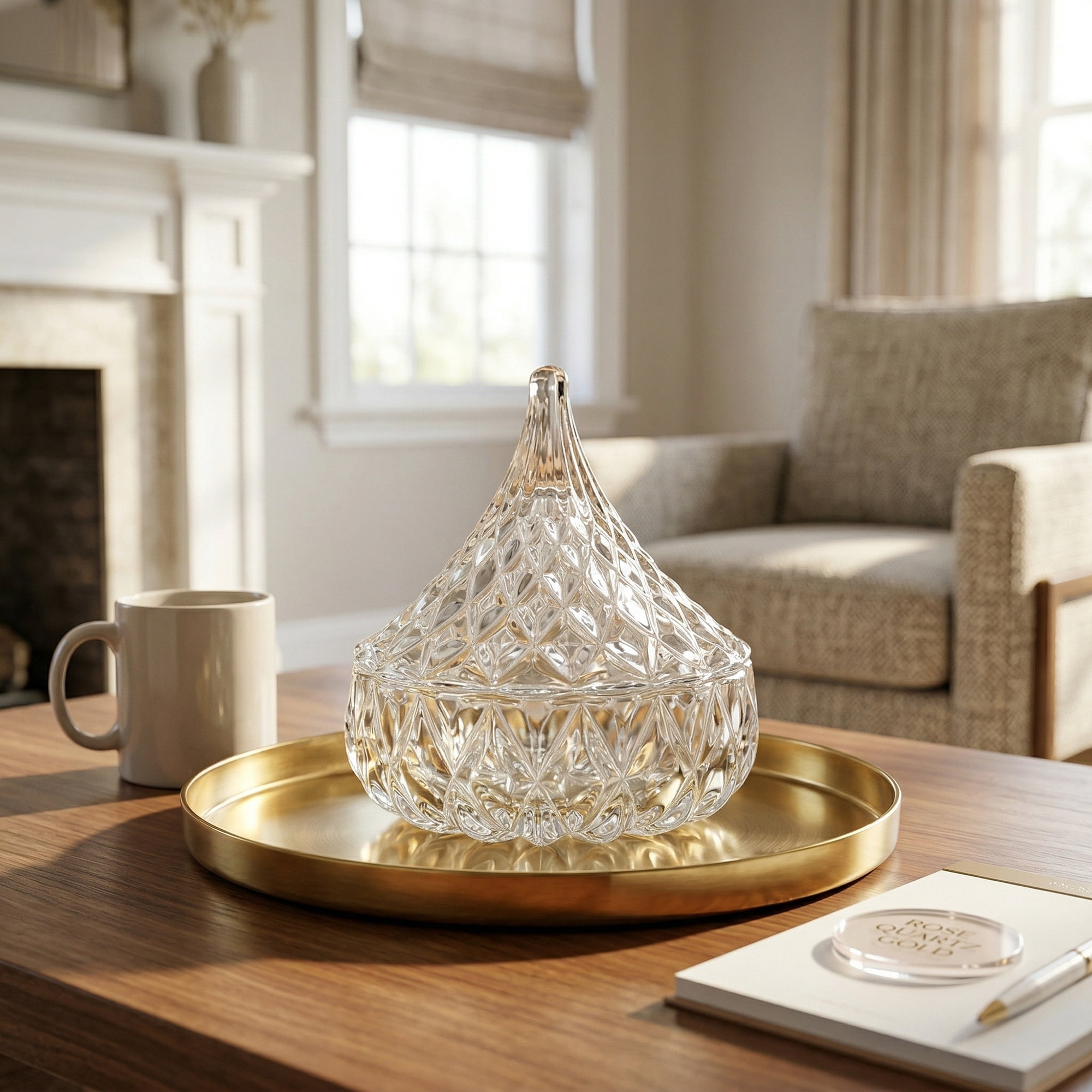 Unique Bargains Crystal Glass Storage Jar with Lid Decorative Jewelry Trinket Box Clear