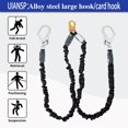 thumbnail image 4 of 6ft Safety Harness Lanyard Double Leg Internal Shock Absorbing Safety Fall Protection Lanyard with Rope Harness Safety Lanyard Dual Rebar & Snap Hook Roofer Fall Pro, 4 of 6
