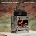 thumbnail image 2 of Folding Wood Burning Camp Stove with Stainless Steel Grid, Portable Collapsible Rocket Stove, Lightweight Survival Backpacking Stove for Hiking, Camping, Picnic & Outdoor BBQ, 2 of 8